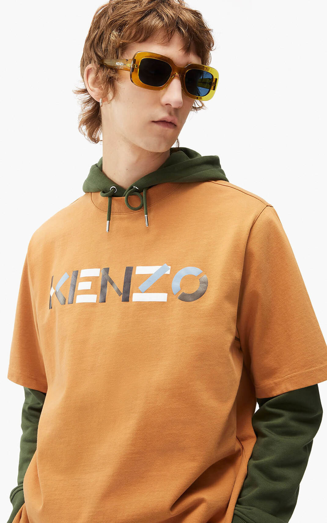 Kenzo Multicoloured oversize Logo Tシャツ メンズ ブラウン - NWUTXO948